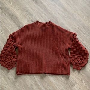 Fable knit chunky sweater with bubble sleeves!